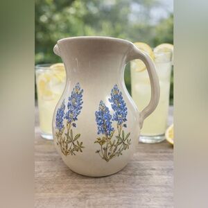 Shaker and Thangs Pottery Floral Pitcher